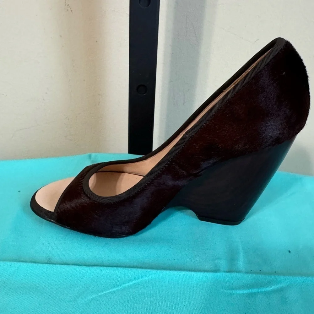 Giuseppe Zanotti Dark Brown Peep-Toe Heels